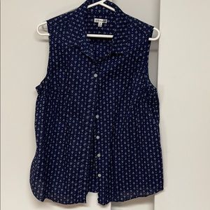Croft & Barrow Anchor Button Up Tank Top